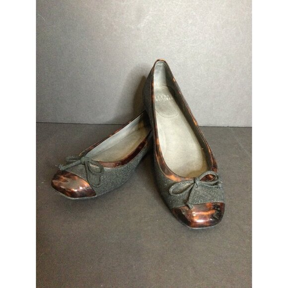 Stuart Weitzman Womens Black Tortoise Shell Trim Ballet Flats Size 7 M Made In S - Picture 2 of 13